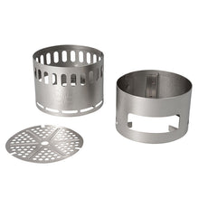 Load image into Gallery viewer, Evernew Titanium Ti DX Stand EBY257 Tri-Fuel Alcohol / Wood / Solid Fuel Tablets