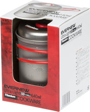 Load image into Gallery viewer, Evernew Titanium Ti UL Ultralight Deep Pot 640ml w/Lid/Insulated Handles ECA616
