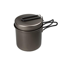 Load image into Gallery viewer, Evernew Titanium Ti NS Non-Stick Deep Pot 900ml w/Fry Pan Lid & Handles ECA402