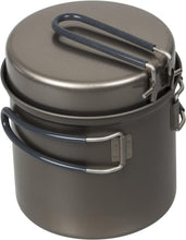 Load image into Gallery viewer, Evernew Titanium Ti NS Non-Stick Deep Pot 900ml w/Fry Pan Lid & Handles ECA402