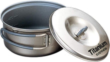 Load image into Gallery viewer, Evernew Ultralight Titanium Ti NS Non-Stick Pot 0.6L w/Lid & Handles ECA421