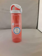Load image into Gallery viewer, Nalgene On The Fly 24oz Water Bottle Clear Coral Pink w/Frost OTF Cap - BPA Free