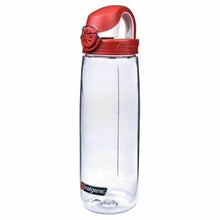 Load image into Gallery viewer, Nalgene On The Fly 24oz Water Bottle Clear w/Fire Red OTF Cap - BPA Free
