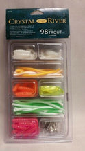 Load image into Gallery viewer, Crystal River Trout Worms Grubs Terminal 98-Piece Kit Fishing Lures Trout-98