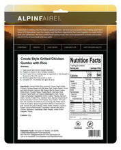 Load image into Gallery viewer, AlpineAire Creole Grilled Chicken Gumbo Freeze Dried Camping Food Pouch 60355