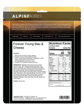 Load image into Gallery viewer, AlpineAire Forever Young Mac & Cheese Freeze Dried Camping Food Pouch 60102