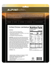 Load image into Gallery viewer, AlpineAire Grilled Chicken Jambalaya Freeze Dried Camping Food Pouch 60315