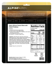 Load image into Gallery viewer, AlpineAire Spicy African Peanut Stew w/Sweet Potato Freeze Dried Camp Food 60135