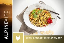 Load image into Gallery viewer, AlpineAire Spicy Grilled Chicken Curry Freeze Dried Camping Food Pouch 60313