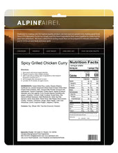 Load image into Gallery viewer, AlpineAire Spicy Grilled Chicken Curry Freeze Dried Camping Food Pouch 60313
