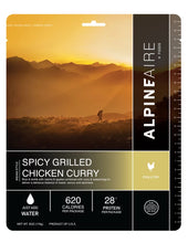 Load image into Gallery viewer, AlpineAire Spicy Grilled Chicken Curry Freeze Dried Camping Food Pouch 60313