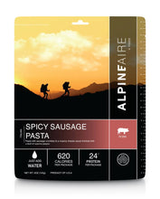 Load image into Gallery viewer, AlpineAire Spicy Pork Sausage Pasta Freeze Dried Camping Food Pouch 60439