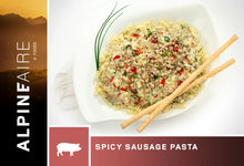 Load image into Gallery viewer, AlpineAire Spicy Pork Sausage Pasta Freeze Dried Camping Food Pouch 60439