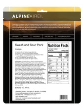 Load image into Gallery viewer, AlpineAire Asian Sweet & Sour Pork w/Rice Freeze Dried Camping Food Pouch 60610