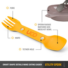 Load image into Gallery viewer, New UCO Utility Spork Combo 2 Pack Gold / Blue F-SP-UT-2PKBULK