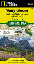 Load image into Gallery viewer, National Geographic Trails Illustrated MT Many Glacier Waterton Lakes NP Map TI00000314