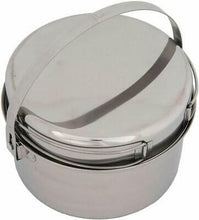 Load image into Gallery viewer, Olicamp AK 1 Qt Stainless Steel Mess Kit Cookset w/Pot--Fry Pan Lid--Stuff Sack