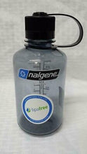 Load image into Gallery viewer, Nalgene Narrow Mouth 16oz BPA Free Tritan Water Bottle Clear Gray w/Black Lid