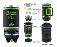 Load image into Gallery viewer, Kovea Alpine Pot Wide UP Stove & 1.5L Pot, Heat Exchange System, Piezo Ignition