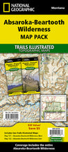 Load image into Gallery viewer, National Geographic Absorka-Beartooth Wilderness Map Pack Bundle TI01021272B