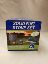 Load image into Gallery viewer, AGS Bleuet Backpacking Aluminum Cookset w/Solid Fuel Stove & 600ml Pot w/Lid