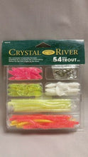 Load image into Gallery viewer, Crystal River Trout Worms Grubs Terminal 54-Piece Kit Fishing Lures Trout-54