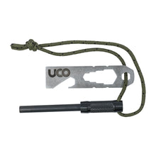 Load image into Gallery viewer, UCO Survival Fire Striker Ferro Rod Multi-Tool Black w/Lanyard MT-FS-SVKIT