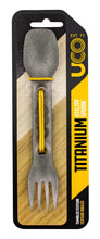 Load image into Gallery viewer, UCO Titanium Utility Spork Fork-Spoon-Knife Combo Utensil w/Tether F-SP-TI