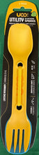 Load image into Gallery viewer, UCO Utility Spork Fork-Spoon-Knife Combo 7'' Utensil 2-Pack Gold / Rich Sky Blue