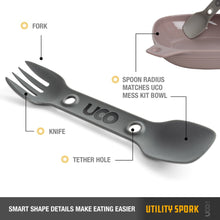 Load image into Gallery viewer, UCO Utility Spork Fork-Spoon-Knife Combo 7'' Utensil Charcoal Gray F-SP-UT-BULK