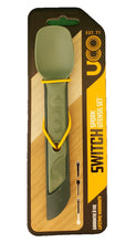 Load image into Gallery viewer, UCO Switch Spork Utensil Set w/Tether Camp Green F-SP-SWITCH