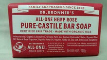 Load image into Gallery viewer, Dr Bronner's / Bronners Hemp Rose Scent Pure-Castile Magic Bar Soap Organic