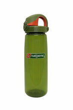 Load image into Gallery viewer, Nalgene On The Fly 24oz Water Bottle Clear Juniper w/Grn/Orange OTF Cap-BPA Free