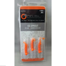 Load image into Gallery viewer, Celsius Ice Sprout 1/50 Jig head with Tail Orange CE-SPT50ORG Fishing Lure 3-PK