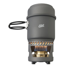 Load image into Gallery viewer, Esbit Alcohol Burner & Trekking Cookset Stove 985ml Pot w/Fry Pan Lid E-CS985HA