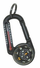 Load image into Gallery viewer, Sun TempaComp Thermometer Compass Carabiner Key Ring Temperature Biner 815