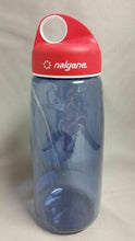 Load image into Gallery viewer, Nalgene N-Gen 53mm Wide Mouth 24oz Tritan Water Bottle Clear Blue w/Red Loop Lid