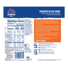 Load image into Gallery viewer, Mountain House Chicken Fajita Bowl
