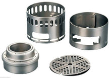 Load image into Gallery viewer, Evernew Titanium Ti Stove & DX Stand Set EBY255 Tri-Fuel Alcohol/Wood/Tablets