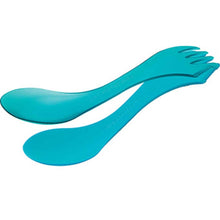 Load image into Gallery viewer, Light My Fire Spork Original Spoon-Fork-Knife Utensil Cyan Blue/Trans Blue 2-Pack