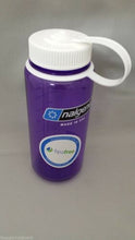 Load image into Gallery viewer, Nalgene Wide Mouth 16oz BPA Free Tritan Water Bottle Clear Purple w/White Lid