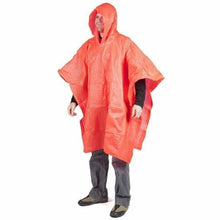 Load image into Gallery viewer, Peregrine Equipment PEVA 52" x 80" Rain Poncho PVC Free w/Snaps & Hood Orange