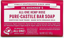 Load image into Gallery viewer, Dr Bronner's / Bronners Hemp Rose Scent Pure-Castile Magic Bar Soap Organic