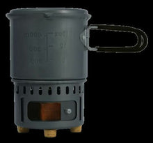 Load image into Gallery viewer, AGS Bleuet Backpacking Aluminum Cookset w/Solid Fuel Stove & 600ml Pot w/Lid