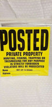 Load image into Gallery viewer, Yukon Gear Posted / Private Property / No Trespassing Sign - 12-Pack of Signs