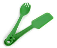 Load image into Gallery viewer, Guyot Designs Mealgear Utensils 5-In-1 Spoon-Fork-Knife-Spatula-Spreader Green