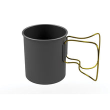 Load image into Gallery viewer, Olicamp Space Saver Hard Anodized Aluminum Travel Mug w/Gold Folding Handles