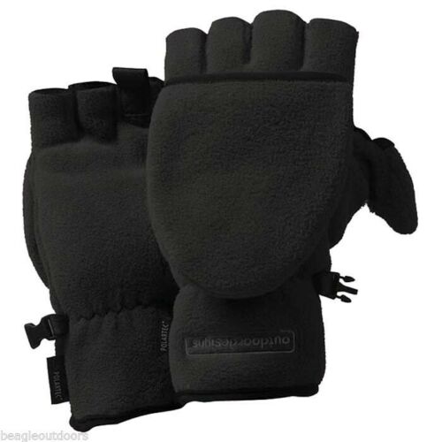 Outdoor Designs Fuji Convertible Glove Black Fleece Gloves XL