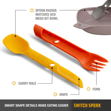 Load image into Gallery viewer, UCO Switch Spork Utensil Set w/Tether Retro Sunrise F-SP-SWITCH