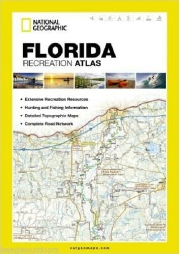 National Geographic Recreation Atlas Florida FL Road Map & Topo Maps ST01020699